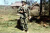 Dick Hull with M-16 in carrying rifle in traditional position.