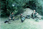 Salazar, Garza and Guidotti resting on a termite mound